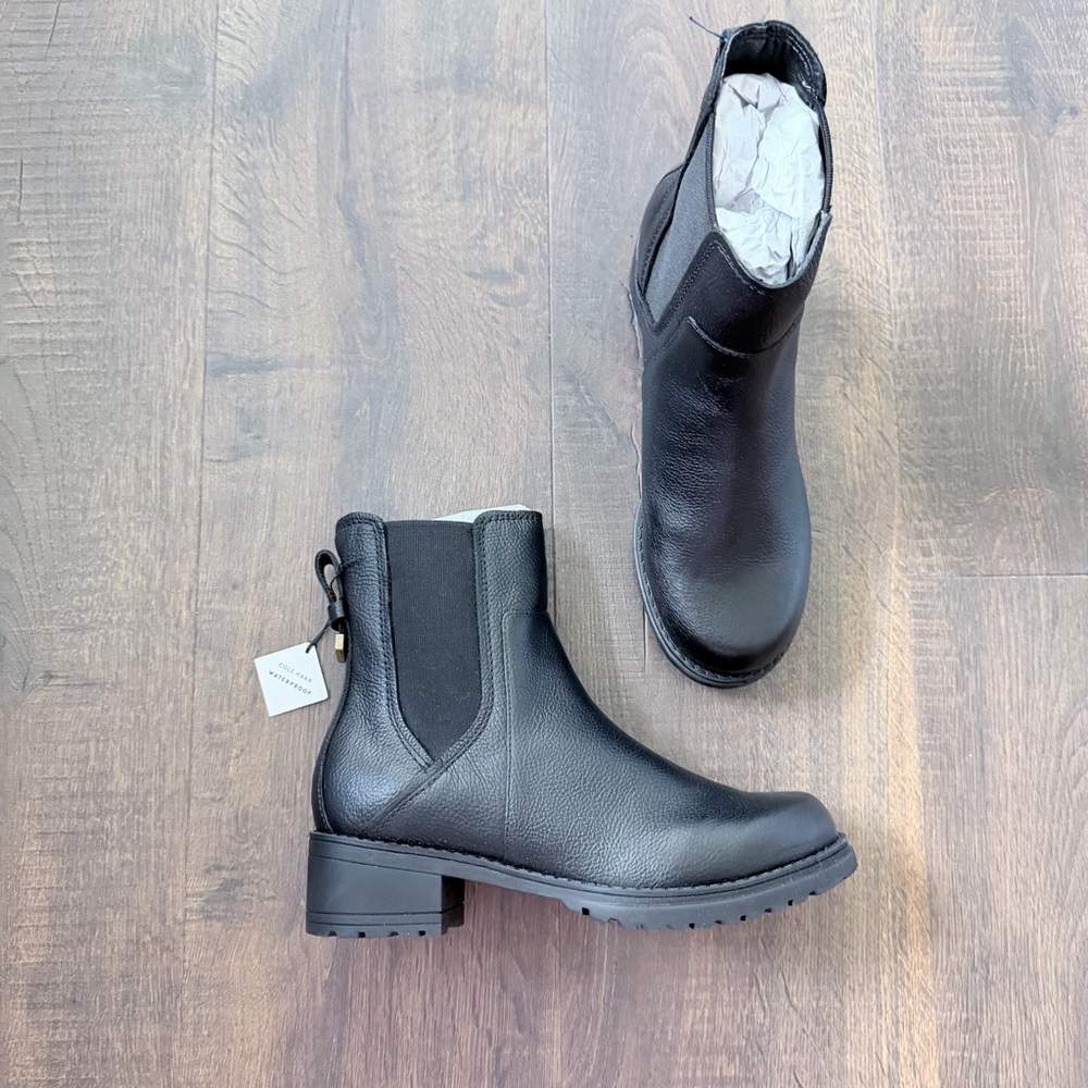 NWT Cole Haan Waterproof Camea Leather Chelsea Boot | Black | Size: 7 - Picture 8 of 13